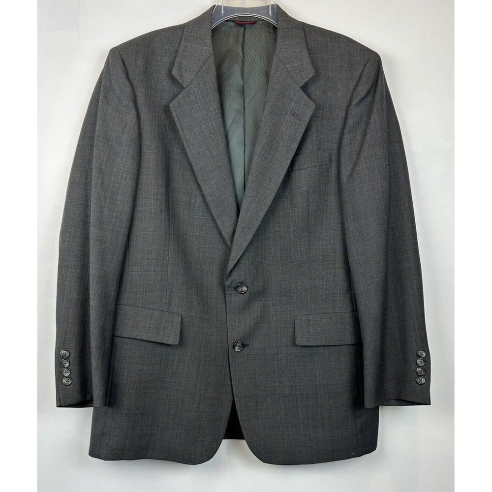 Hart Schaffner Marxx Sport Coat Mens 41 R Gray Wool 2 Button Blazer Read